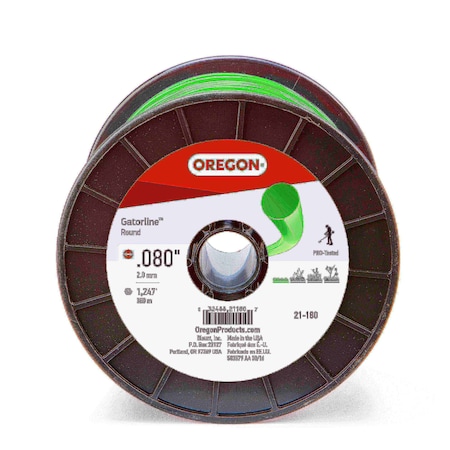 Oregon Gatorline Round Trimmer Line, .080" by 1248', 3Lb Spool 21-180